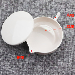 Wholesale multi-functional ink pool imitation porcelain with cover 4-inch inkstone anti-fall calligraphy round ink cartridge licking pen stand with pen holder ink butterfly