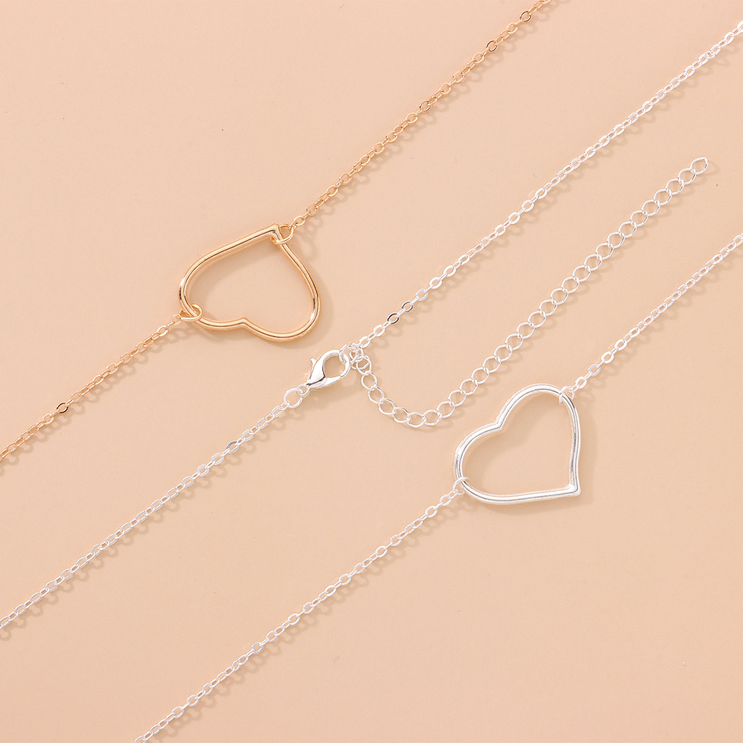 Basic Heart Shape Metal Plating Waist Chain