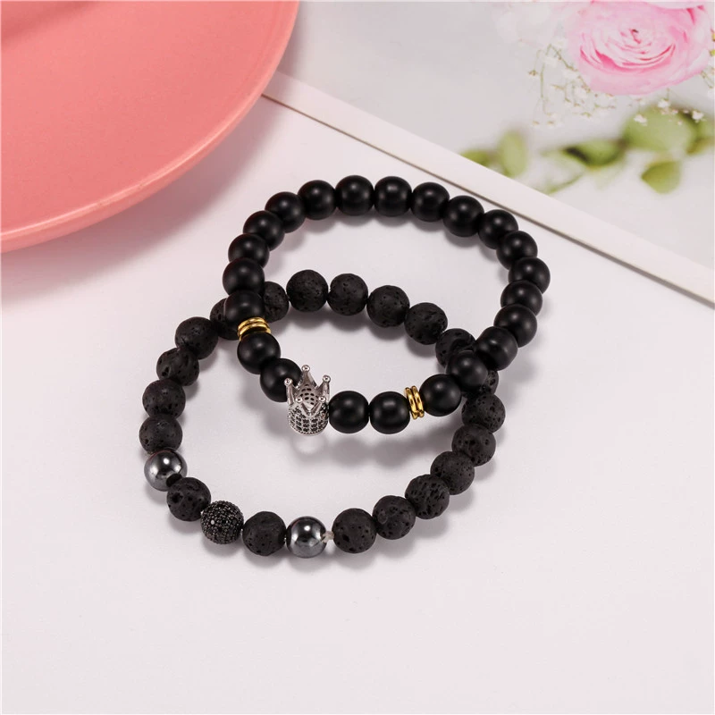 Matte accessory, zirconium, bracelet, set, (Cross-border trading), 8mm, micro incrustation
