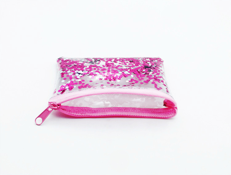 PVC亮片化妆袋 亮片透明PVC饰品零钱收纳袋 电压PVC亮