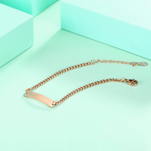 一诺夏季钛钢镀18k玫瑰金钛钢手链女手饰长城汶时尚手环