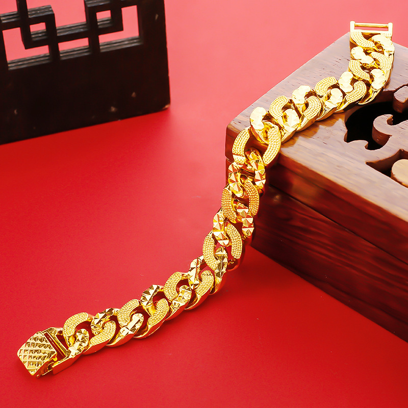 Cross-border e-commerce supply men's Vietnam sand gold atmosphere simulation gold sand gold bracelet wholesale