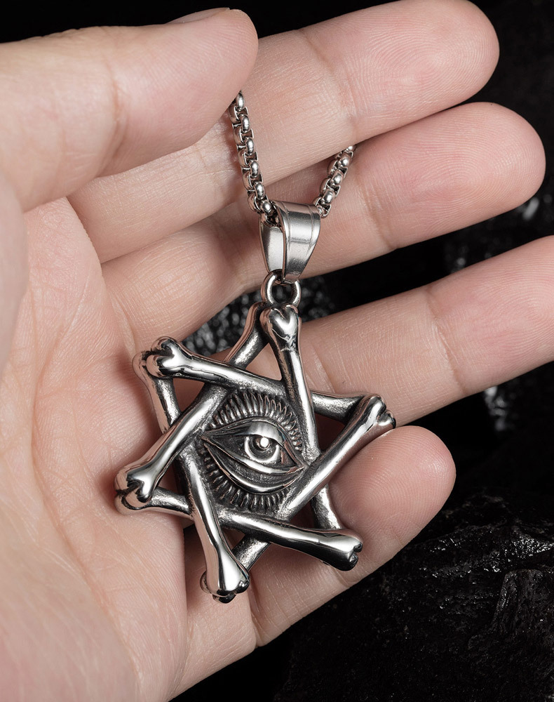 Fashion Retro Six-pointed Star Magic Eye Necklace display picture 6