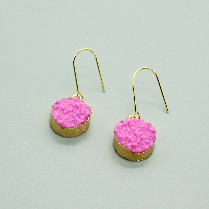Hot Selling Fashion Round Resin Pendant Earrings Wholesale display picture 3