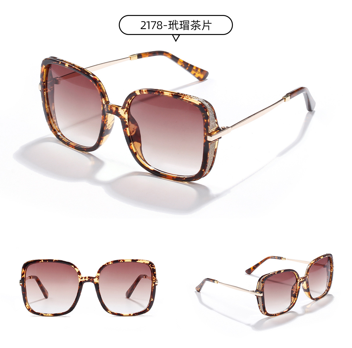 Fashion Big Box Candy Color Sunglasses For Women Half Metal Square Ocean Piece Sunglasses Men Korean Style Trend Glasses display picture 7