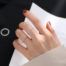 素圈戒指s925纯银戒指不掉色情侣对戒戒指女设计感小众简约尾戒
