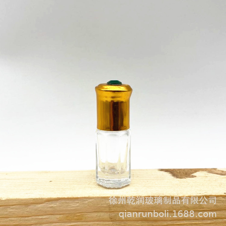 八角滚珠瓶香水玻璃走珠瓶精油空瓶带沾棒香薰药水液体分装瓶批发