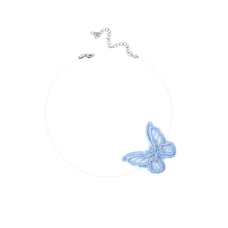 Ins Transparente Fischs Chnur Schmetterlings Halsband Einfache Spitze Fairy Qi Schlüsselbein Halskette Mode Kurze Chocker Halskette Frauen display picture 2