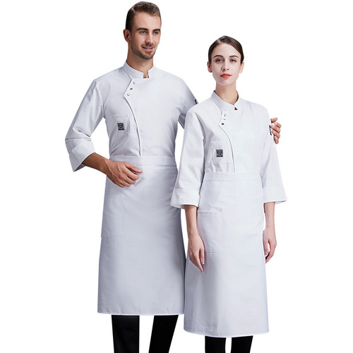 Chef overalls Chef uniforms, long-sleeved autumn and winter clothes, men and women, hotel canteen work clothes, cake bakers, kitchen work clothes