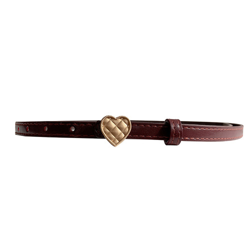 Women's Slim Belt, Versatile Simple Waist-Clinching Outerwear Belt with Heart-Knot Design, Korean Style Coat Waist Belt