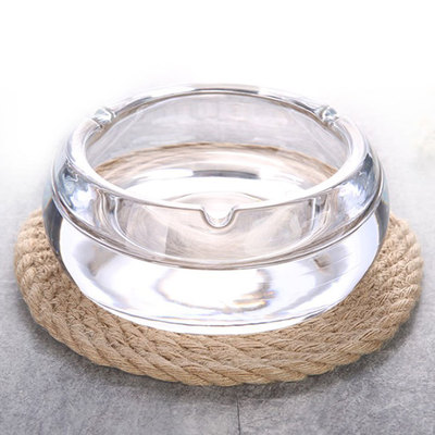 wholesale crystal ashtray Round drum originality hotel European style Glass Ashtray company gift LOGO customized
