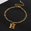 Brand accessory, universal pendant with letters, ankle bracelet, European style, wholesale