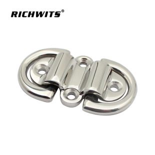 Stainless steel ground boat binding D-ring marine hardware fixed plate buckle mirror polishing double D-shaped buckle
