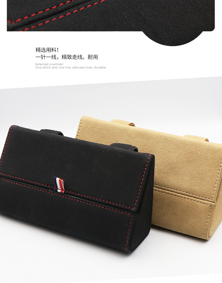 High-End Multifunctional Car Glasses Holder, Leather Car Sun Visor Storage Box, Car Sunglasses Holder