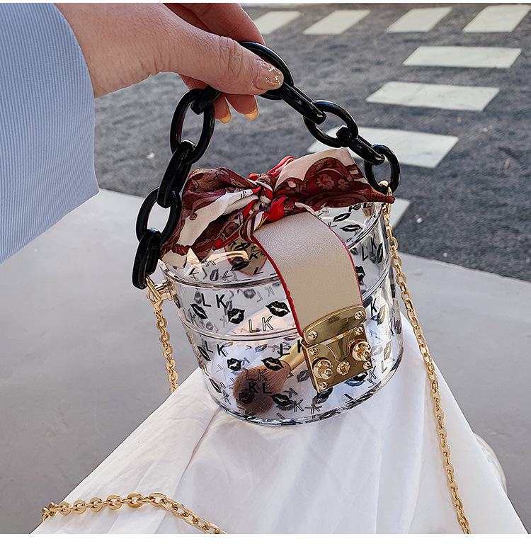 New Retro Transparent Small Round Bag Fashion All-match Messenger Bag Wholesale display picture 23