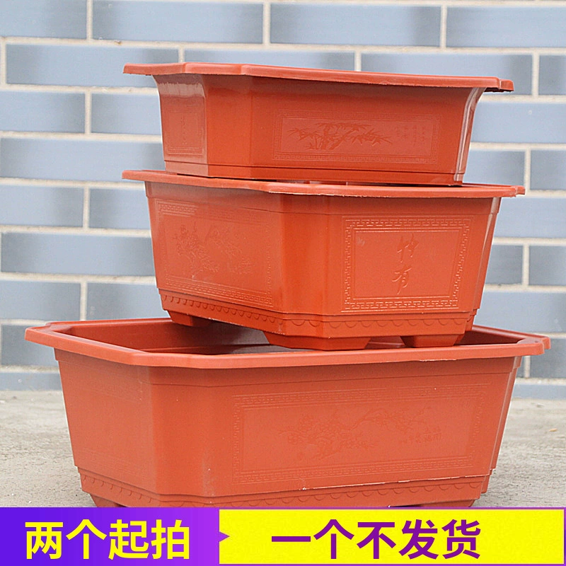 Прямоугольный цветочный горшок Расширенный цветочный горшок Посадка Овощной горшок Античный китайский стиль бонсай Цветочный горшок Ретро Восьмиугольный цветочный горшок