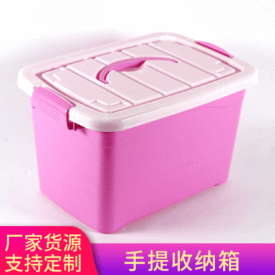 厂家供应耐用PP新料手提箱 家用玩具书籍衣服杂物整理箱
