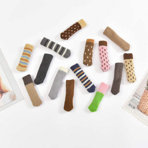 Table leg knitting door handle protector with thick double-layer anti-slip and wear-resistant yarn chair leg home protection pad