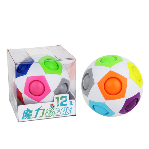 Yuxin upgraded version of Magic Rainbow Ball Rubik's Cube children's educational toy football 12-hole elastic decompression vent toy