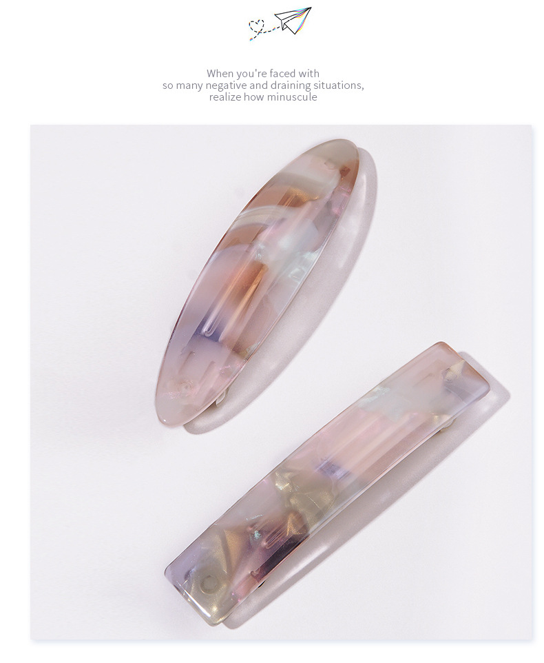 17g Weight Headwear Classification Geometric Pattern Women'S Gender White, Pink Color Korean Acetate Retro Hairpin 5