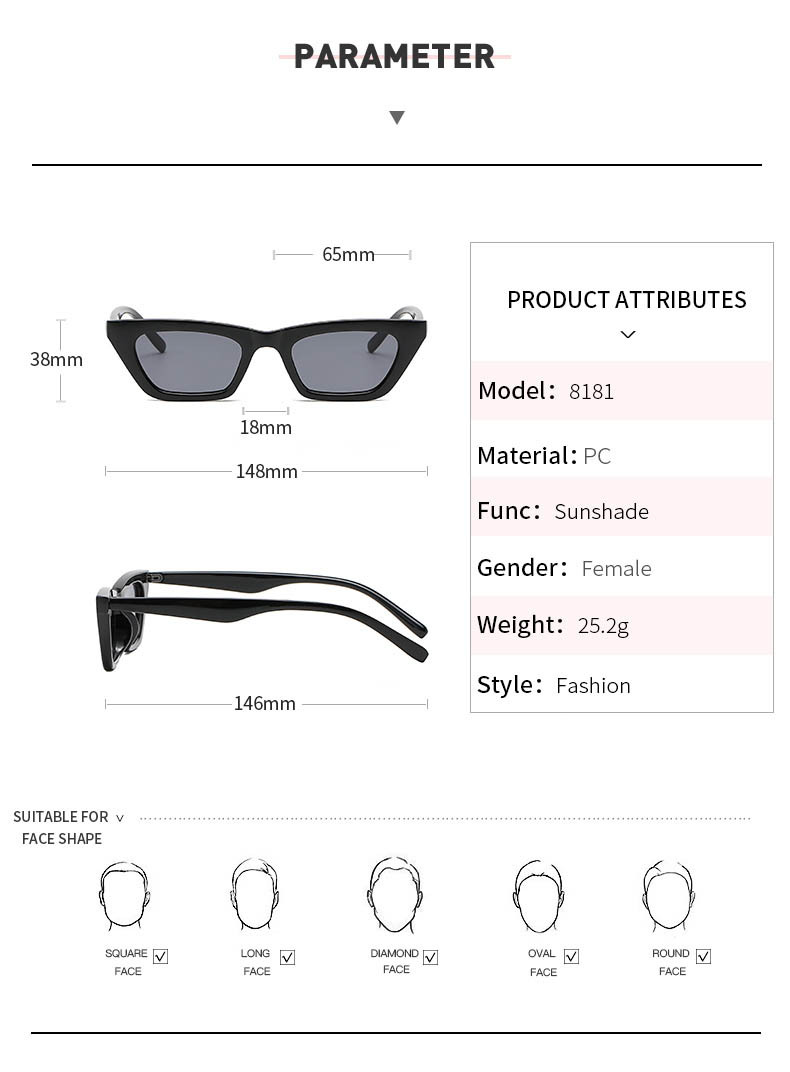 Retro Cat Eye Sunglasses For Women Small Frame Trendy Street Style_voghion.com