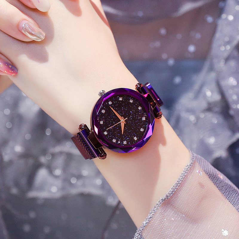 Fashion Starry Sky Surface Magnet With Quartz Ladies Bracelet Watch   Rhinestone Watch Wholesale Nihaojewelry display picture 3