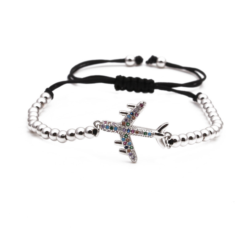 Copper Micro Inlaid Zircon Aircraft Bracelet For Women Weaving Valentine's Day Gift Wholesales Yiwu Suppliers display picture 2