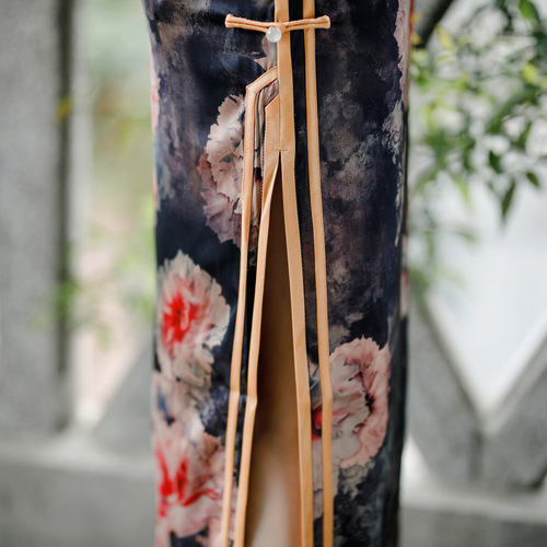 Chinese Dress cheongsam for womenCheongsam double layer long duplicate ancient style short sleeve standing collar cheongsam skirt