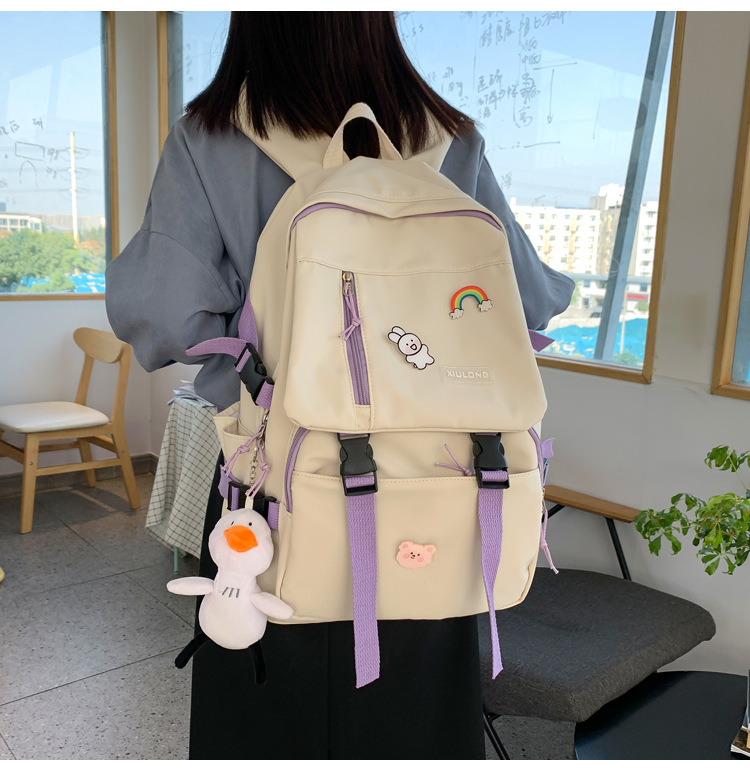 New Korean Contrast Color Large Capacity Backpack Wholesale Nihaojewelry display picture 14