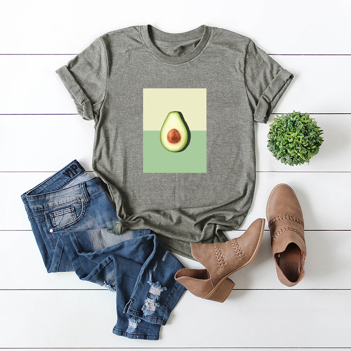 hot avocado print short sleeve women s T-shirt NSSN880