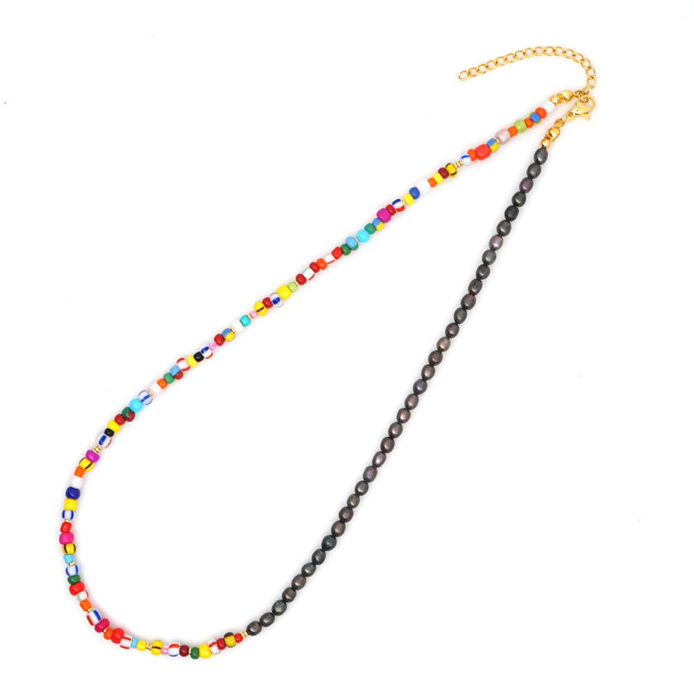 Ethnic Style Rainbow Beads Pearls Natural Pearl Necklace Bohemian Beach Style Necklace Wholesale Nihaojewelry display picture 3