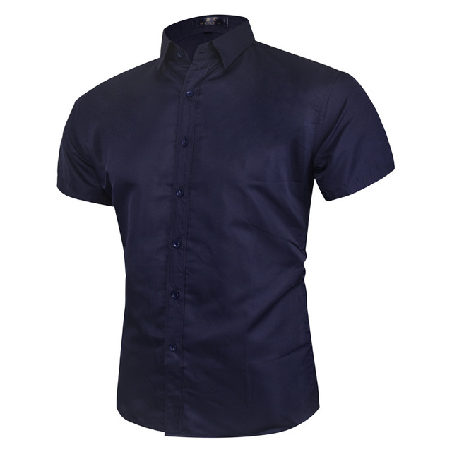 Men’s solid color men’s Short Sleeve Shirt Men’s casual shirt