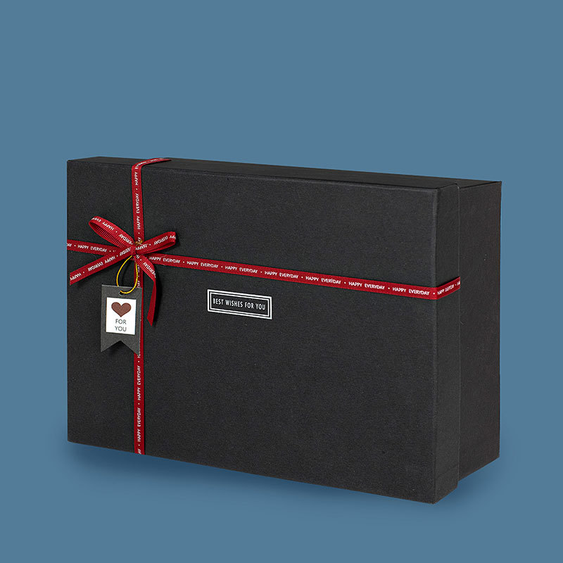 黑色简约礼品盒长方形生日礼物包装盒节日ins风创意礼物盒