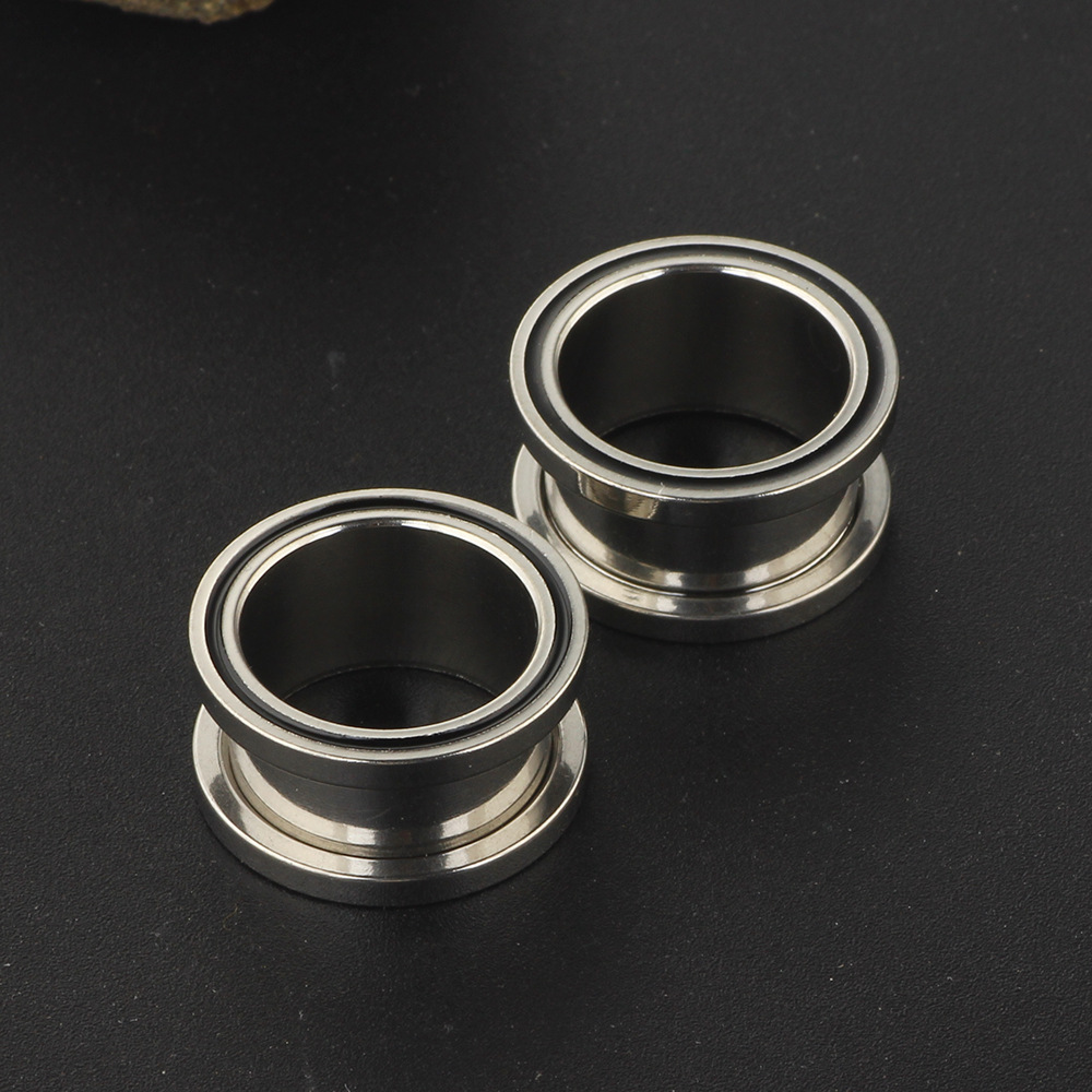 Cross-border Stainless Steel Auricle Expander Piercing Jewelry Drop PLUG TUNNELS 16mm Black detail image 8