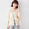 Spring and Autumn New Women’s thick fashion contrast color sweater coat