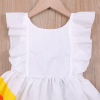 Rainbow open back dress Korean fashionable princess dress for children