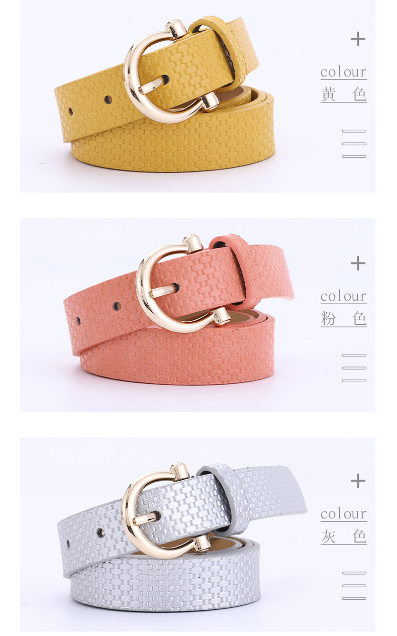 Creative Ladies Fashion Straw Mat Pattern Belt Wild Pu Pin Buckle Decorative Jeans Belt Wholesale Nihaojewelry display picture 3