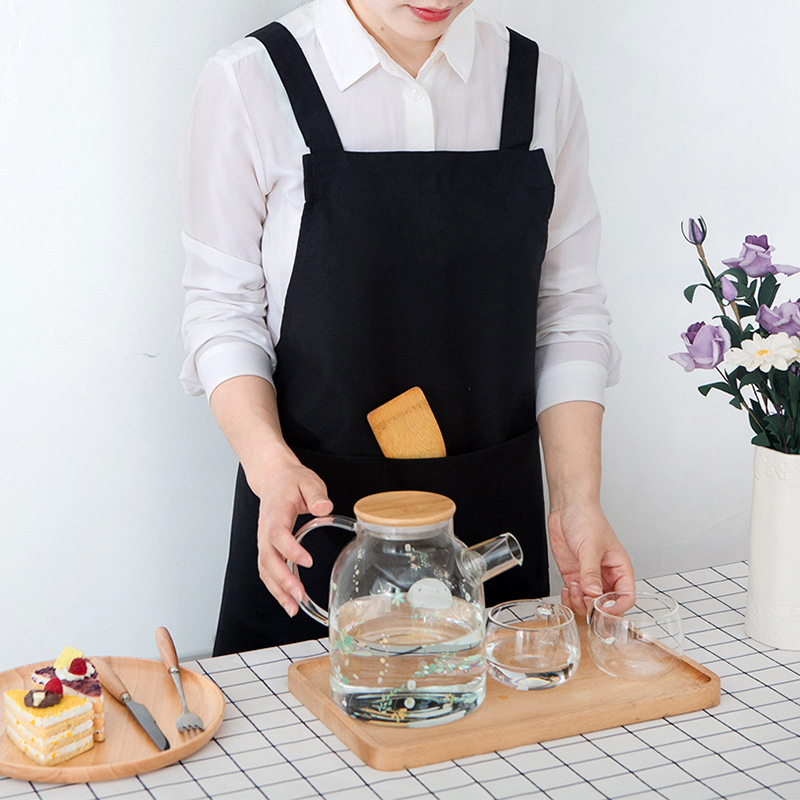 Estilo coreano moda cocina caliente pot tienda de flores frescas alimentos frescos supermercado chef TRABAJO ROPA delantal personalizado LOGO impresión