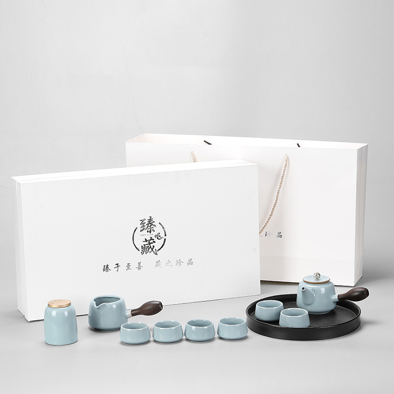 폭발: Ru Kiln 사이드 익스프레스 선물 상자 세트 (펄 화이트 박스)