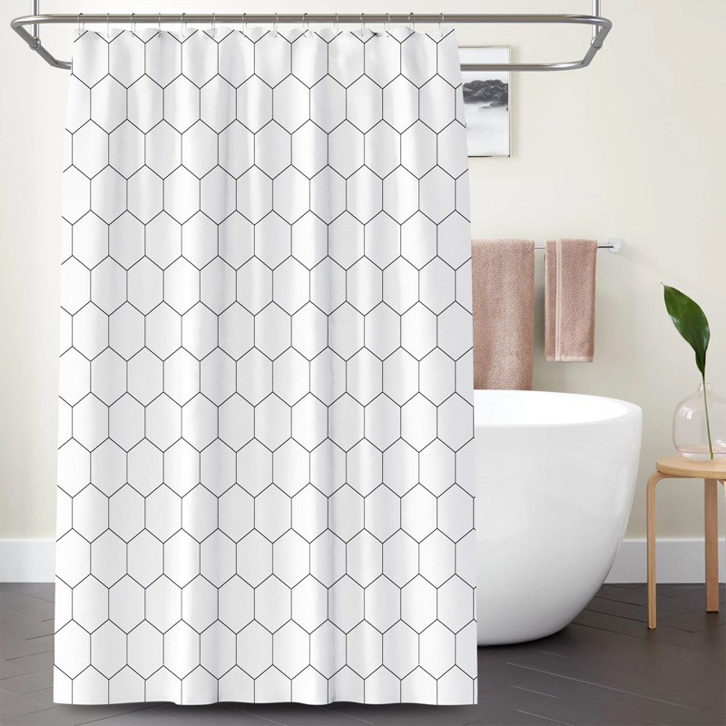 Directly From The Manufacturer: Home Honeycomb Mosaic Thickened Waterproof And Mildew-proof Bathroom Curtain, Polyester_voghion.com