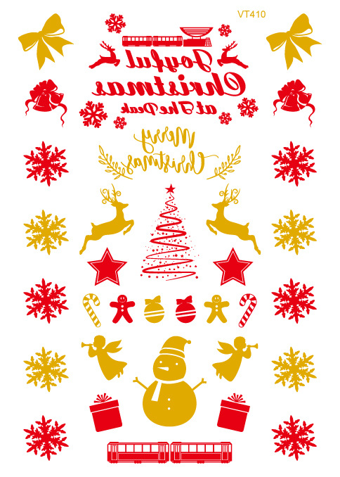 Protección del Medio Ambiente caliente metal tatuaje pegatinas Santa Claus fiesta carnaval personalidad divertida barba tatuaje al por mayor