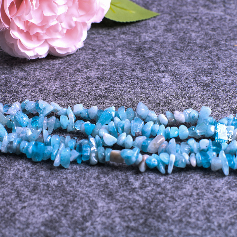 天然材質砂利5-8mm碧璽海藍宝天河石水晶消磁石diy随形石頭