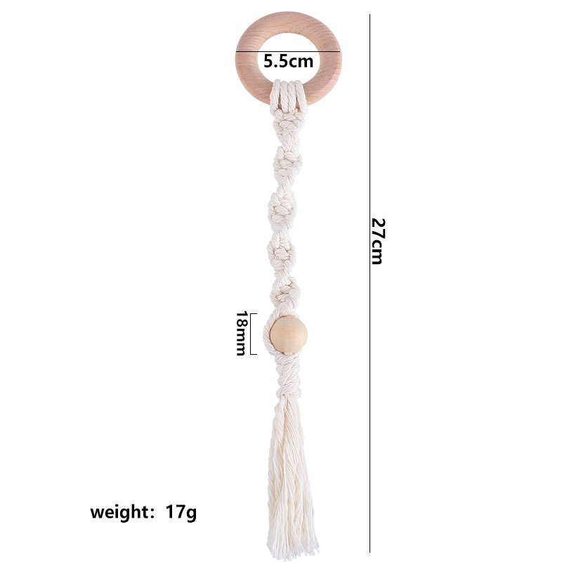Bebé creativo haya juguete mordedor nuevo hecho a mano tejido algodón cuerda juguete infantil dientes molienda palo