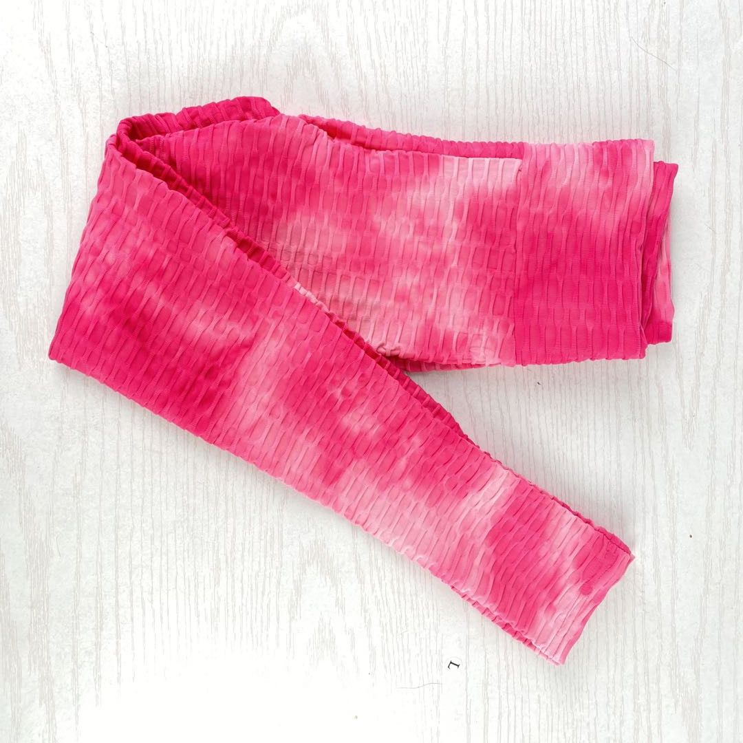 stitching tie-dye ink jacquard slim fitness leggings NSLX8998
