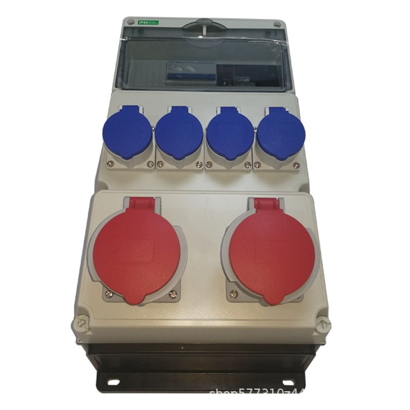 厂家直供工业防雨移动插座阶梯组合拼体配电电源检修箱可开孔