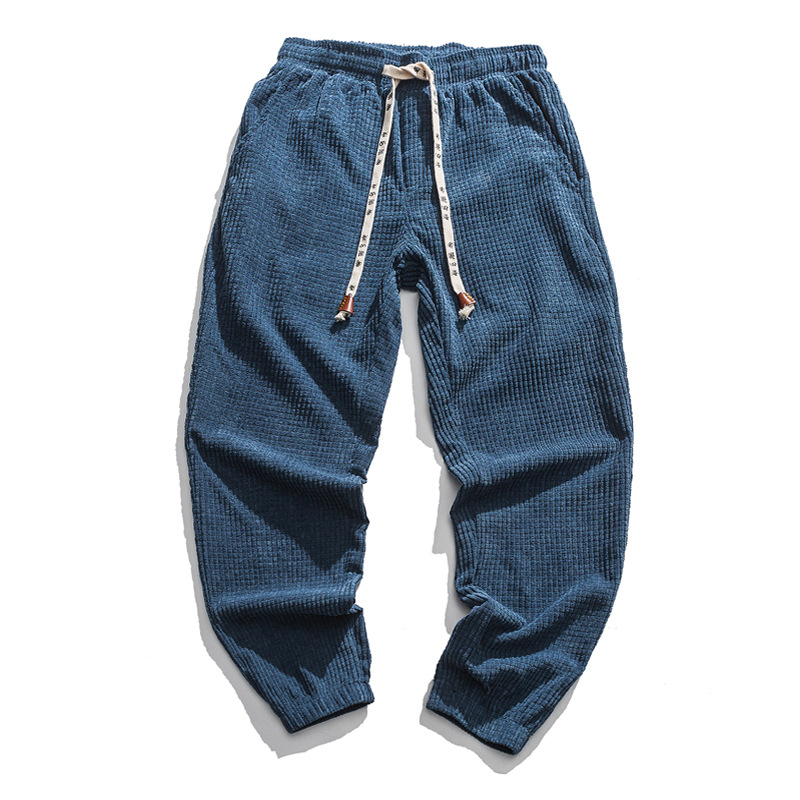 Primavera y otoño 2020 estilo japonés pantalones casuales de hombre lavados sueltos estilo chino pantalones pitillo de pana pantalones de hombre de moda