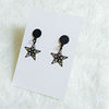 Retro fashionable black earrings, simple and elegant design, Japanese and Korean