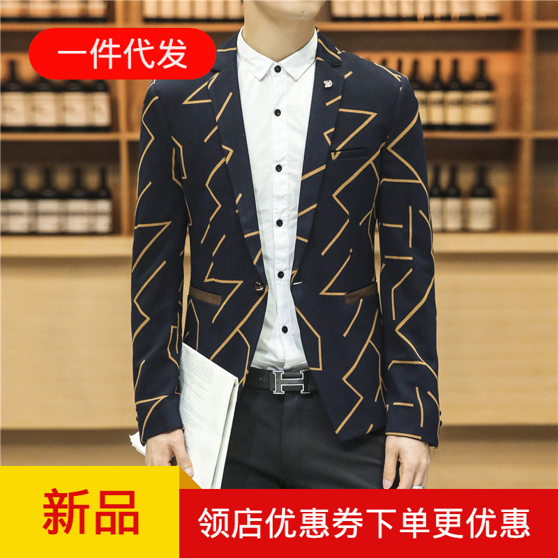 春秋季新款男式休闲西装外套青年男士休闲商务西服男单西一件代发|ru