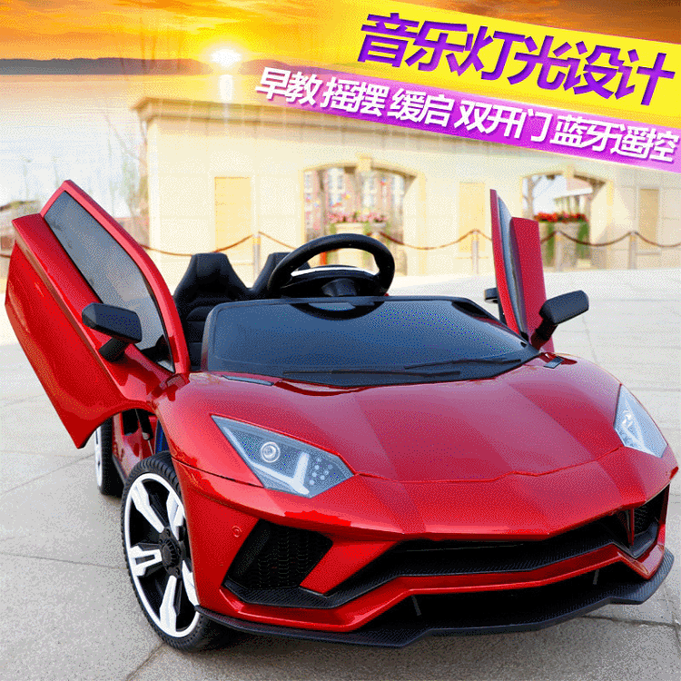 Juguete para niños coche eléctrico portátil de control remoto para niños eléctrico de cuatro ruedas coche doble coche cochecito de juguete al por mayor