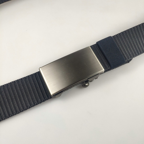 Factory direct supply, toothless automatic buckle, thickened nylon belt for men, no character, high-end alloy buckle, customizable LOGO